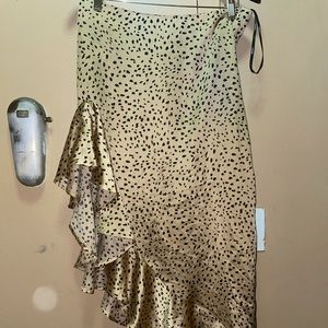 Forever 21 Leopard High Low Ruffle Skirt